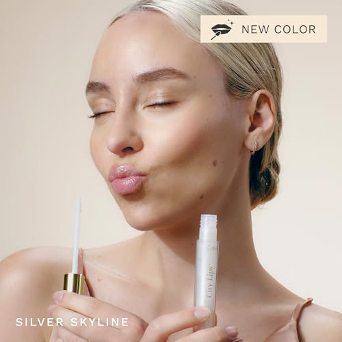 City Beauty City Lips Plumping Lip Gloss Silver Skyline - High-Shine Gloss for Fuller, Younger-Looking Lips | Hydrating & Smoothing Lip Treatment Hyaluronic Acid