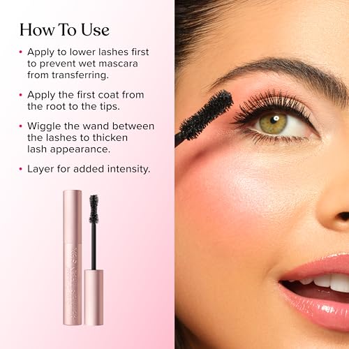 Too Faced Better Than Sex Volumizing and Lengthening Mascara | Vegan Formula, Dramatic Volume and Length | Cruelty-Free Eye Makeup + Hourglass Brush for False Lash Effect, Black, 0.27 Fl Oz