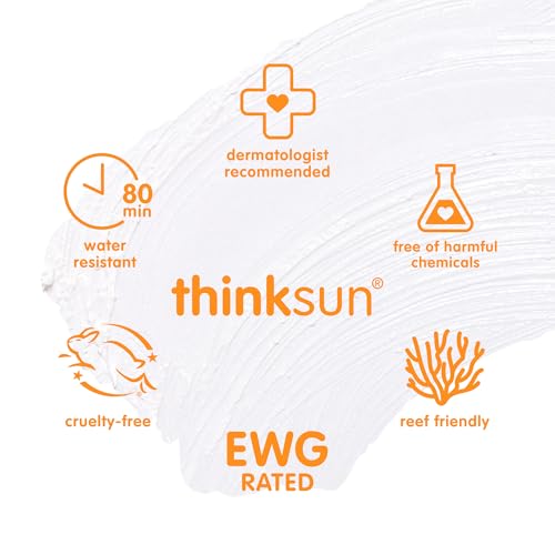 Thinkkids Mineral Sunscreen Stick SPF 30, 0.64 Oz, Vegan & Water Resistant