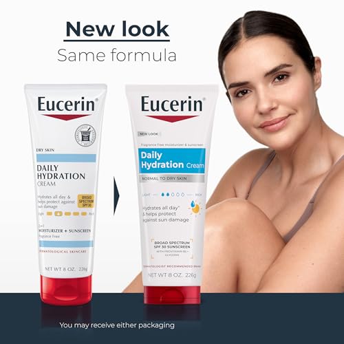 Eucerin Daily Hydration Cream, Broad Spectrum SPF 30, 8 OZ