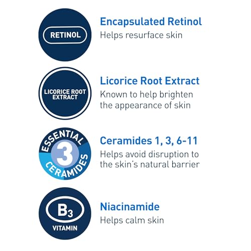 CeraVe Resurfacing Retinol Face Serum with Niacinamide, Pore Minimizer, 1oz