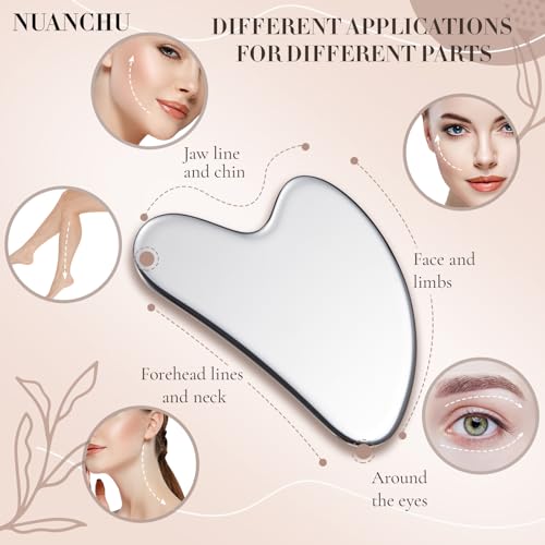 Nuanchu 304 Stainless Steel Gua Sha Facial Tool Silver