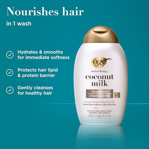 OGX Nourishing + Coconut Milk Moisturizing Shampoo, 13 fl oz