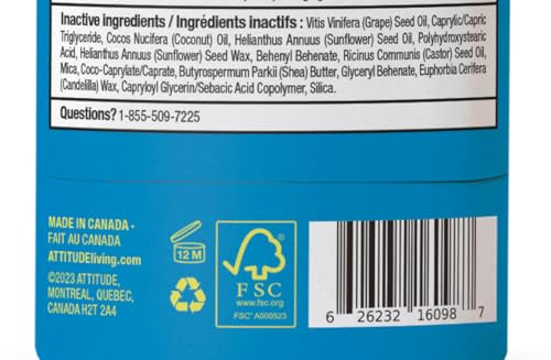 ATTITUDE Mineral Sunscreen Stick for Kids, SPF 30, EWG Verified, Plastic-Free, Broad Spectrum UVA/UVB Protection with Zinc Oxide, Dermatologically Tested, Vegan, Unscented, 2.1 Ounces