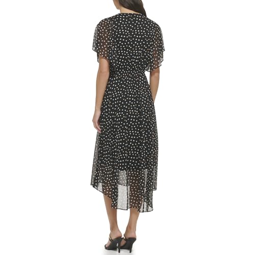 DKNY Women's Fit and Flare Midi Dress, BLK Multi