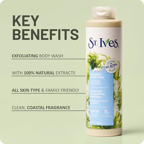 St. Ives Sea Salt & Pacific Kelp Exfoliating Body Wash 22 Fl Oz