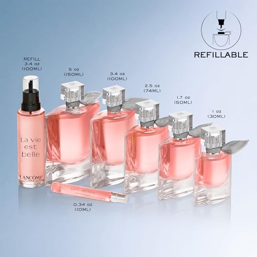 Lancôme La Vie Est Belle Eau de Parfum - Long Lasting Fragrance with Notes of Iris, Earthy Patchouli, Warm Vanilla & Spun Sugar - Floral & Sweet Women's Perfume, 1.7 Fl Oz