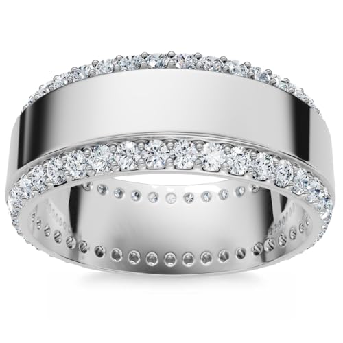 P3 POMPEII3 Pompeii Men's 1Ct Diamond Wedding Ring 8MM 14k Gold Polished Band Lab Grown (F/G,VS1-VS2)