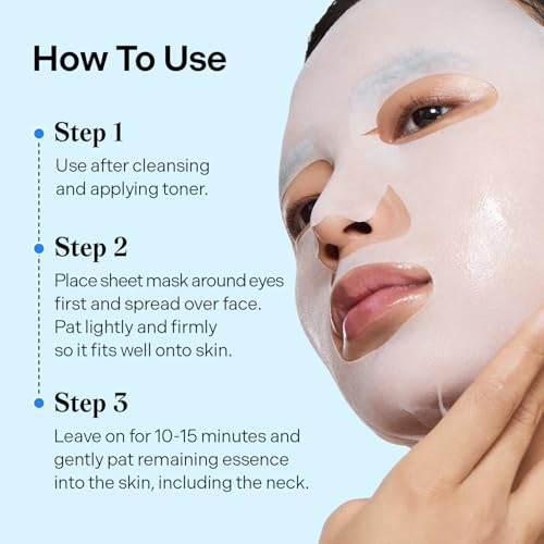 Torriden DIVE IN Hyaluronic Acid Facial Mask (10 sheets) | Deep Hydration Korean Face Sheet Mask | Panthenol & Allantoin | Korean Skincare Mask