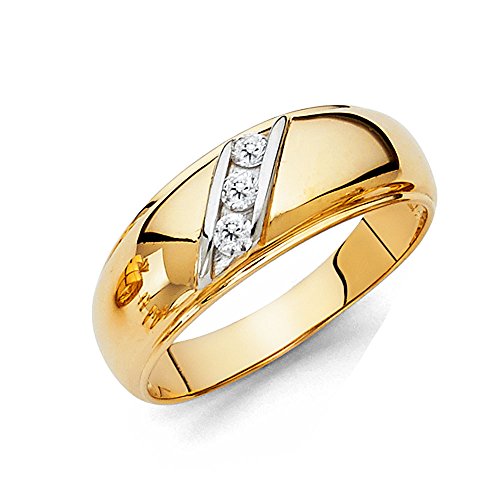 Mens 14k Yellow Gold Wedding Band - Size 12