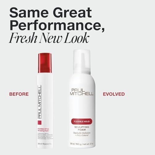 Paul Mitchell Sculpting Foam, Touchable, Flexible Hold + Frizz Control, For All Hair Types, 6.7 oz