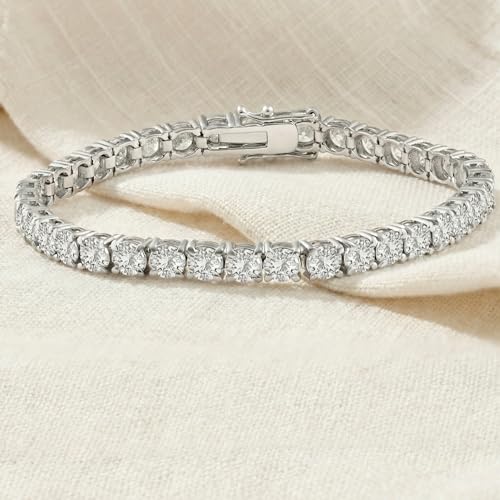 P3 POMPEII3 Pompeii 13Ct Round-Cut Diamond Tennis Bracelet 14k White Gold 7" Lab Grown (F,VS)
