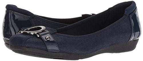 Anne Klein Women's Umeko Ballet Flat, Navy Multi Fabric, 9 M US