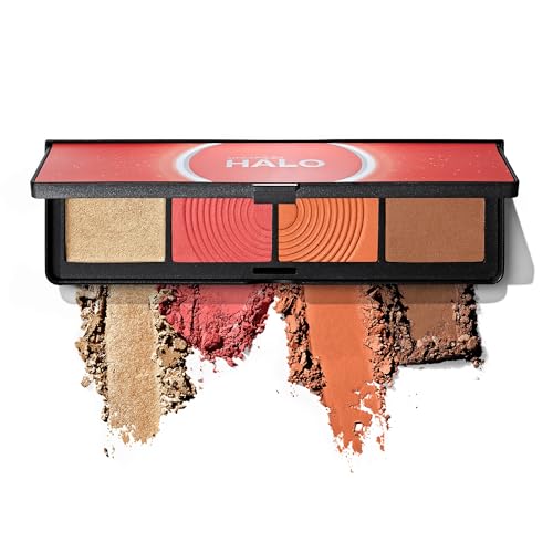 Smashbox Halo Sculpt + Glow Face Palette | Vitamin E, Long Lasting, Contour + Highlighter, 0.55 Ounce, Coral Saturation