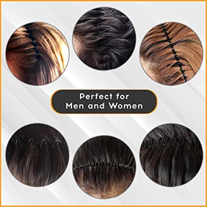 Metal Headband for Men, Zigzag Wire with Teeth, Non-Slip Adjustable 6 Pack