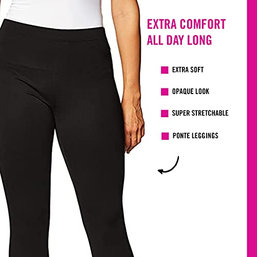 Hue Women's Ponte Leggings, Black, Medium