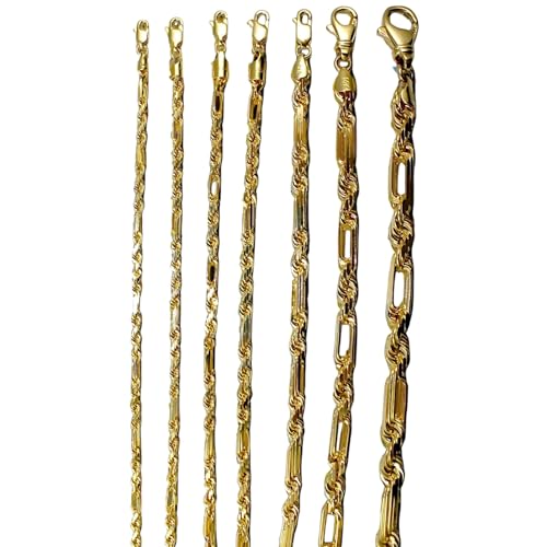 14K Yellow Gold SOLID Milano Figaro Rope Necklace Bracelet Chain Men Women Jewelry 57.8g | 6mm | 22 Inches | MADE IN ITALY
