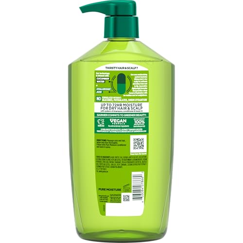 Garnier Fructis Pure Moisture Hydrating Shampoo for Dry Hair and Scalp, 33.8 Fl Oz, 1 Count (Packaging May Vary)