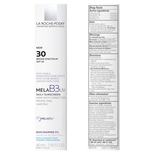 La Roche-Posay Mela B3 UV Face Sunscreen SPF 30 with Niacinamide, 1.35oz
