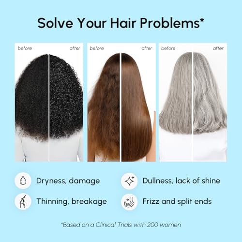 MAREE Deep Conditioning Hair Mask for Damaged Hair Treatment – Keratin Hair Care for Hydrating Growth Repair Moisturizing – Dry Curly Color Refreshing – 10 Fl Oz, White