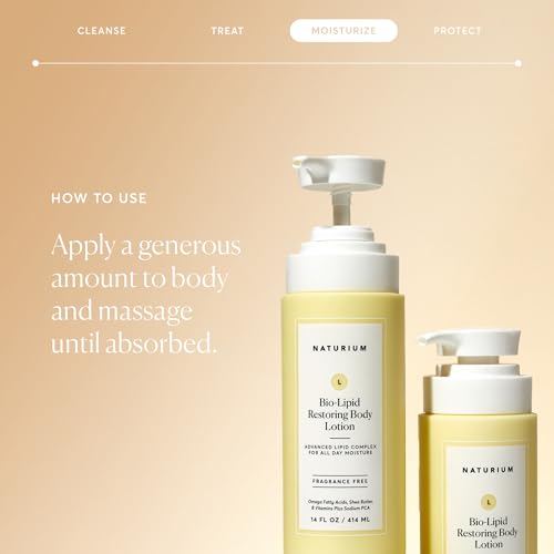 Naturium Bio-Lipid Restoring Moisturizing Body Lotion with Shea Butter, Fragrance Free, 14 oz