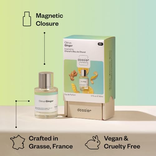 Dossier - Citrus Ginger - Eau de Parfum - Inspired by Bleu de Chanel - Long-Lasting Fragrance - Masculine - 1.7 fl oz (50ml)