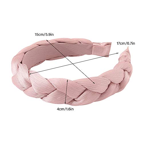 Ivyu Headbands Women Hair Head Hands Braided Head Band Twist Hairbands for Girls Black Pink Gray White Hair Band