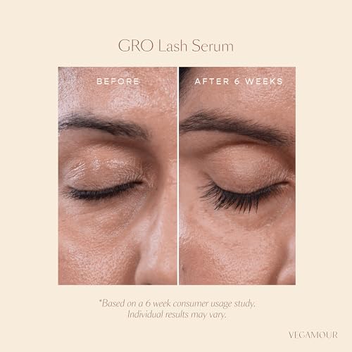 VEGAMOUR GRO Lash Serum, Vegan & Prostaglandin-Free - Peptides & Phytoactives for Fuller-Looking Lashes, Safe for Daily Use, Cruelty-Free