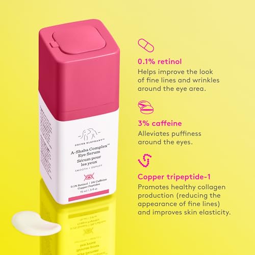 Drunk Elephant A-Shaba Complex Eye Serum - 15 ml/.5 fl oz - .1% Retinol Eye Cream - Clean Clinical Skincare - Cruelty-Free - Dermatologist-Tested - Free of Essential Oils, Silicones, and Fragrance
