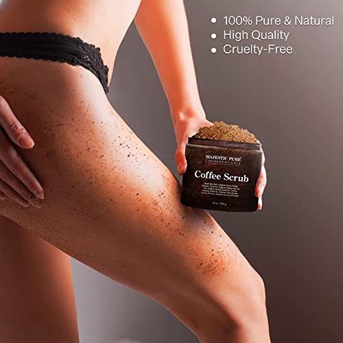 Majestic Pure Arabica Coffee Body Scrub, Exfoliating Polish, 10 Oz