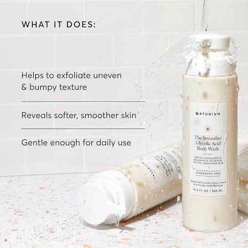 Naturium The Smoother Glycolic Acid Exfoliating Body Wash, Soft & Smoothing Cleanser, 16.9 oz
