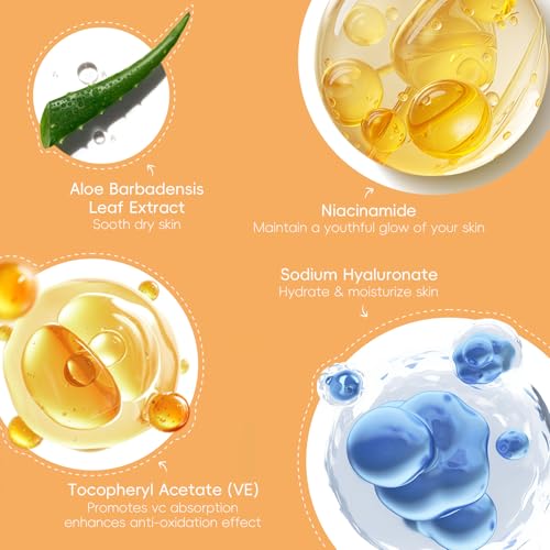 QUIYUM Turmeric Vitamin C Skin Care Set, 5PCS Beauty Routine for Women