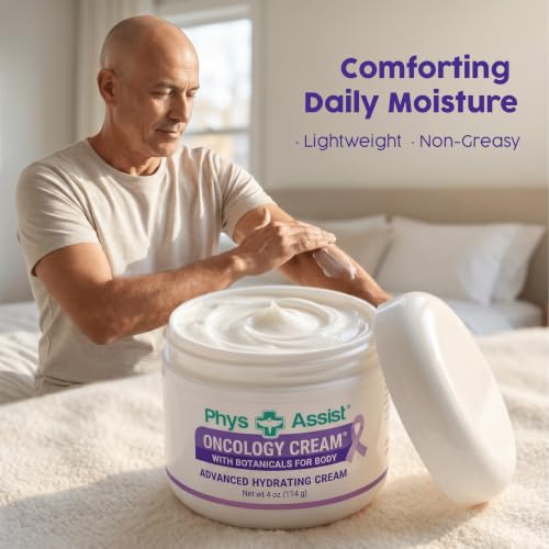 PhysAssist - Oncology Body Cream with Botanicals, 4 oz. Soothing and Hydrating to Stressed Skin. Made with Oils of Lavender, Calendula, and Peppermint. Non-Irritant, Clinically Tested.
