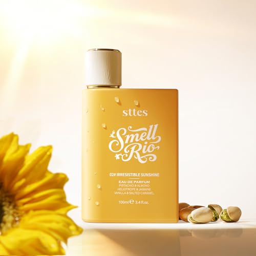 Sttes Perfume 02# Irresistible Sunshine for Women - Pistachio, Vanilla & Salted Caramel Eau de Perfume 100ml (3.4fl oz) Sweet Gourmand Caramel Vanilla Fragrance (Evolution of 602)