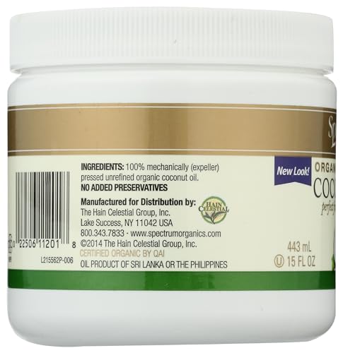 Spectrum Essentials Organic Virgin Coconut Oil, Unrefined, 15 oz