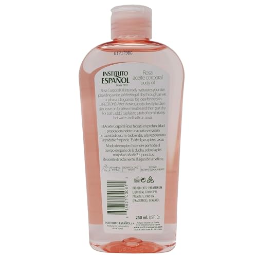 Instituto Espanol Rosa Body Oil, Smoothness for Your Skin, Moisturizing and Regenerating, 2-Pack, 8.5 FL Oz Each