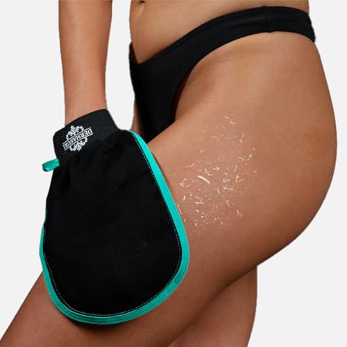 Dermasuri - Deep Exfoliating Glove - Korean Exfoliating Mitt & Body Scrubber - Keratosis Pilaris Treatment Scrub - Self Tanner Mitt & Ingrown Hair Exfoliator - Shower Gloves for Women & Men - (1 Pack)