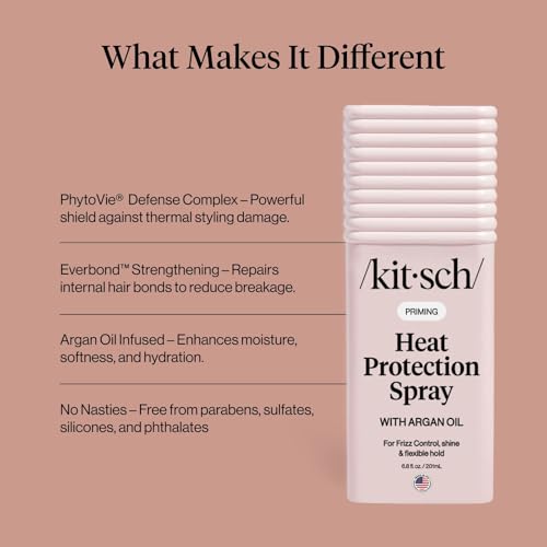 Kitsch Heat Protection Spray for Hair - With Argan Oil 6.8oz