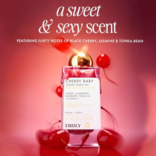 Truly Beauty Cherry Baby Luxury Body Oil | Hydrating Shimmer Oil for Glow