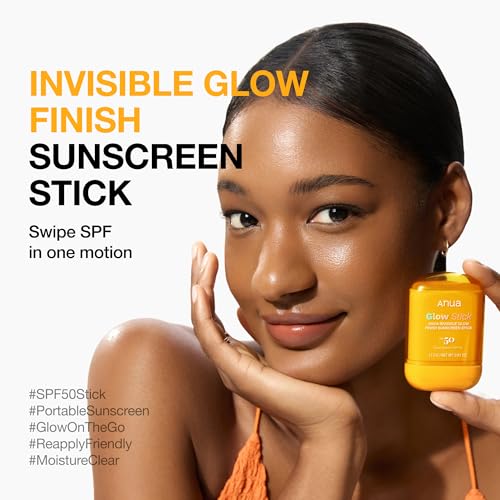 Anua Invisible Glow Sun Stick, SPF 50, Broad Spectrum UV Protection, Lightweight Sheer Finish for All Skin Types, No White Cast, Easy Reapplication, Korean Skincare, 0.61 oz