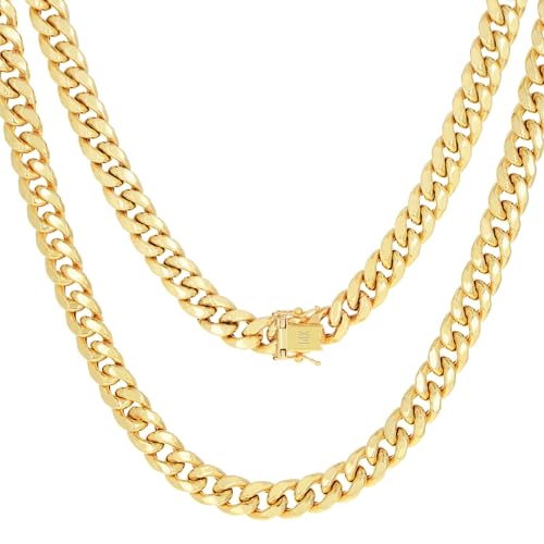 Nuragold 14k Yellow Gold 6.5mm Miami Cuban Link Chain Pendant Necklace, Mens Womens Jewelry Box Clasp 16" 18" 20" 22" 24" 26" 28" 30"