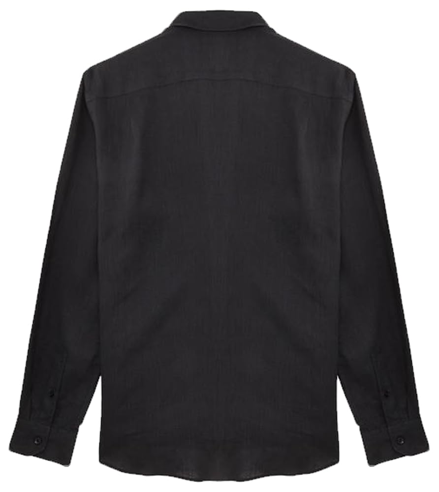 Vilebrequin Men Linen Shirt Solid, 6XL, Black