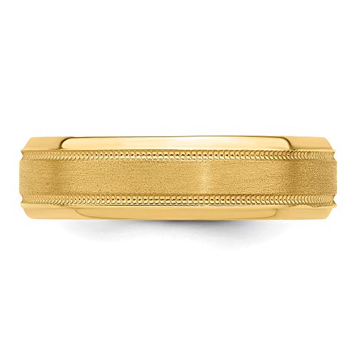 Real 14K Yellow Gold Comfort Fit Unique Wedding Band Ring Size 7.5