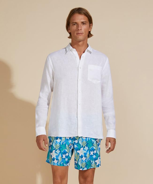 Vilebrequin Men Linen Shirt Solid, S, White