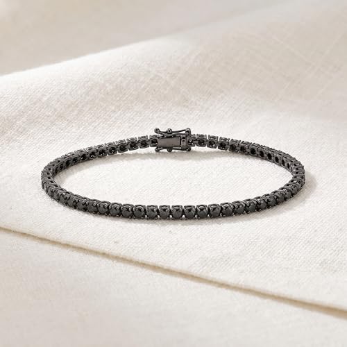 Pompeii 4ct Black Diamond Tennis Bracelet 14K Black Gold 7"