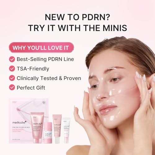 medicube PDRN Glow Essentials Kit, Mini Skincare Travel Set, 5-Step Routine