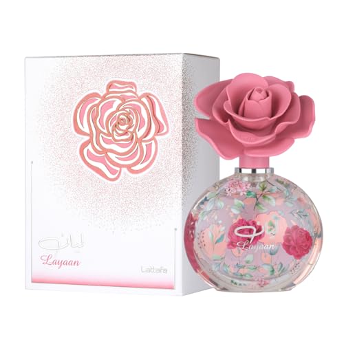 Lattafa Layaan – Fruity, Floral, Woody, Musky – Eau de Parfum Spray Long-Lasting Fragrance for Women, 2.53 Ounce / 75 ml