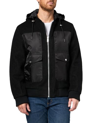 KARL LAGERFELD Paris Men's Outerwear Wool, Black, XX-Large