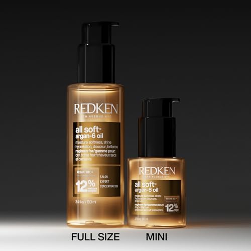 Redken All Soft Argan-6 Hair Oil – For Softness & Shine, 1.6 Fl Oz