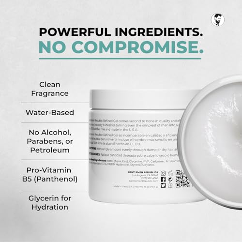 Gentlemen Republic 16oz Refined Hair Gel - 24 Hour High Hold & Shine